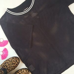 LAST CHANCE! CLOSET CLOSING! Genuine leather black t-shirt Fine Collection xs/s